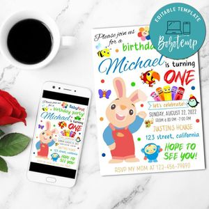 BabyFirst Invitation Customizable Template to Print at Home Instant Download