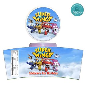 Super Wings Cotton Candy Label Template To Print At Home Instant Download