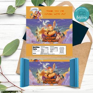 Hercules Candy Bar Label Customizable Template Instant Download
