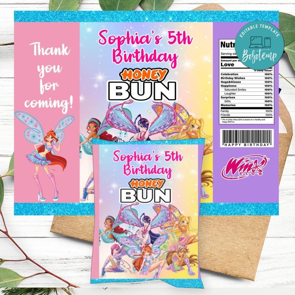Winx Honeybun Snack Bag Digital File | Bobotemp Shop