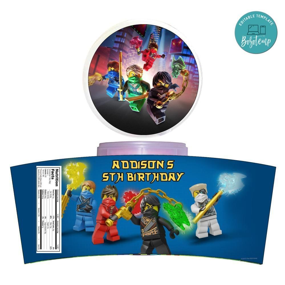 Ninjago Cotton Candy Label Template To Print At Home Instant Download