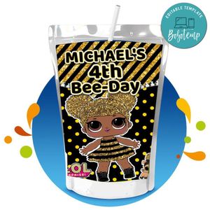 Lol Queen Bee Capri Sun Birthday Labels Digital File Printable Instant Download