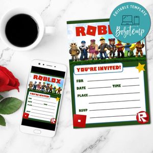 Roblox Game Fill In Blank Mobile Invite Customizable Template Instant Download