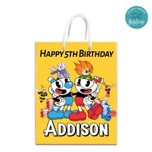 Cuphead Gift Bag Label Template Printable Instant Download