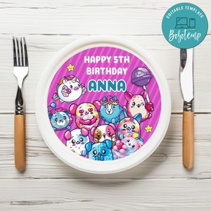 Pikmi Pops Birthday Plate Template Customizable To Print At Home Instant Download