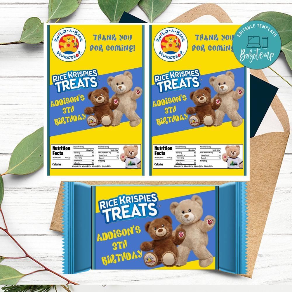 Build a bear Rice Krispies Treats Template Printable DIY Bobotemp Build a bear Rice Krispies Treats Template Printable DIY Bobotemp