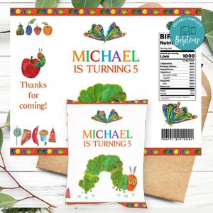 Hungry Caterpillar Birthday Chip Bag Digital File Printable Instant Download