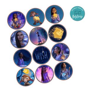 Wish Disney Cupcake Toppers Template Printable Instant Download