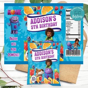 Boov Birthday Party Fruit Snack Bag Digital File Printable Instant Download