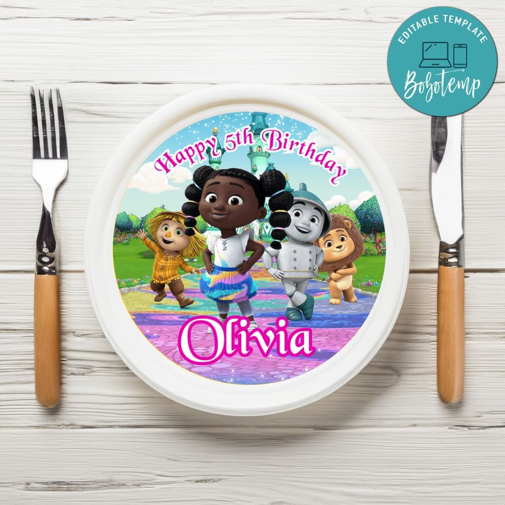 Dee And Friends Birthday Plate Template Customizable To Print At Home Instant Download