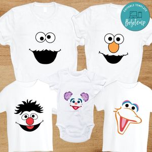 Characters Sesame Street PNG files template
