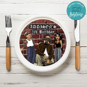 Cholo Birthday Plate Template Customizable To Print At Home Instant Download
