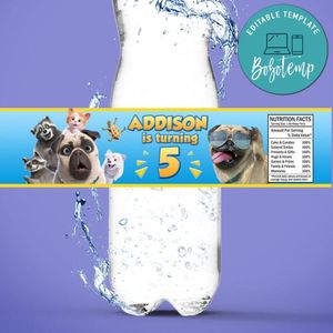 Mighty mike Birthday Water Bottle Label Template to Print at Home Instant Download