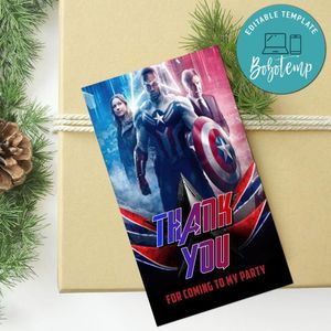 Captain America: Brave New World Thank You Tag Customizable Template To Print At Home Instant Download