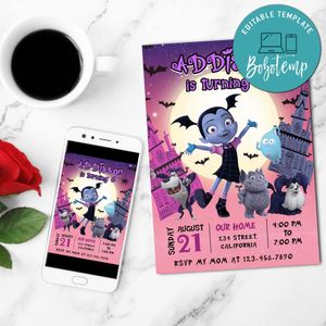 Vampirina Invitation Customizable Template to Print at Home Instant Download
