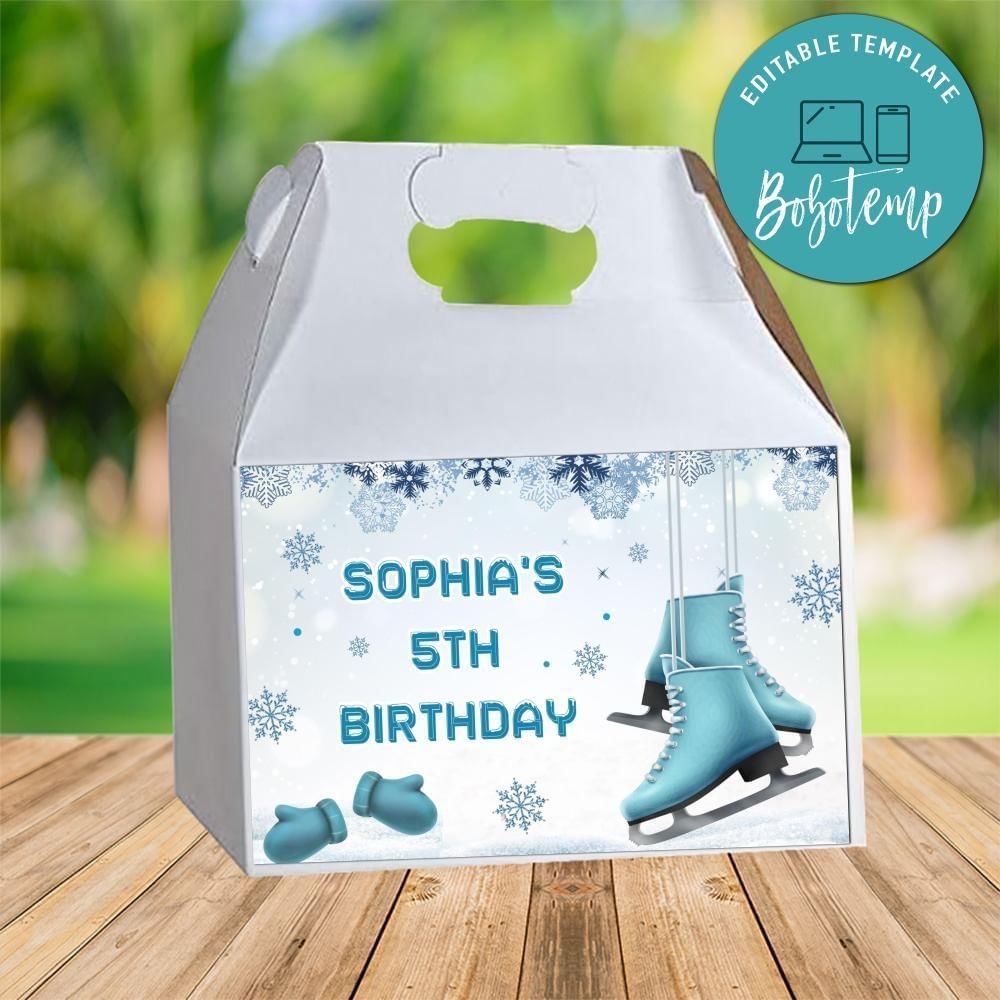 Ice Skating Gable Box Digital File Printable Instant Download
