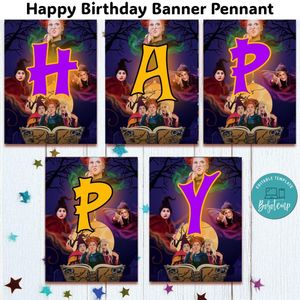 Hocus Pocus Banner Pennant Digital File Template Instant Download