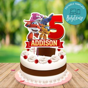 Super Wings Cake Topper Template Printable Instant Download