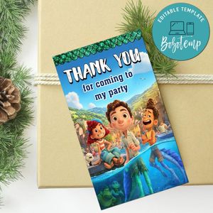 Disney Pixar Luca Thank You Tag Customizable Template To Print At Home Instant Download