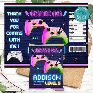 Video game Birthday Party Chip Bag Digital File Printable Instant Download