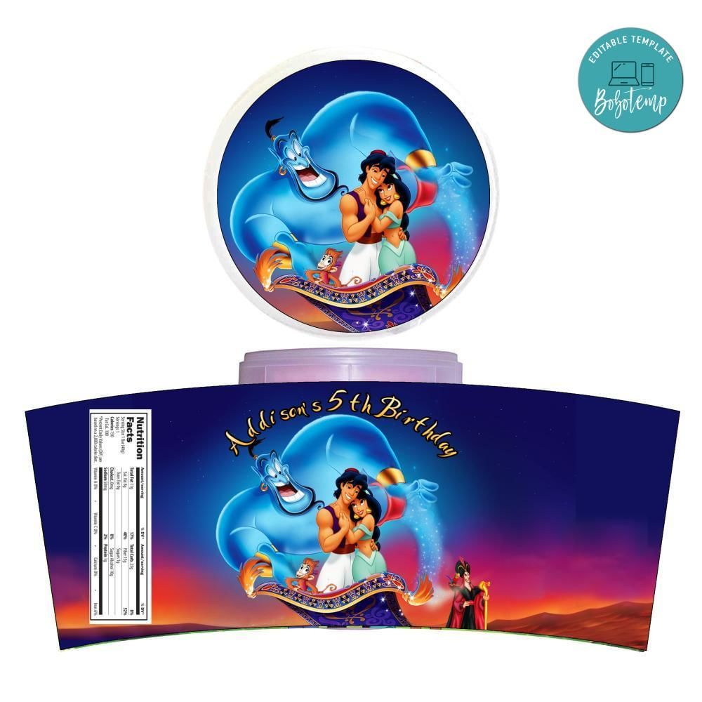 Aladdin Cotton Candy Label Template To Print At Home Instant Download