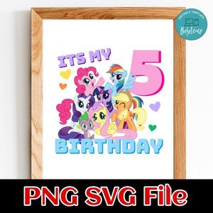 My Little Pony birthday Customer Request PNG file template