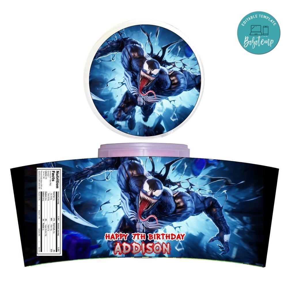 Venom Cotton Candy Label Template To Print At Home Instant Download