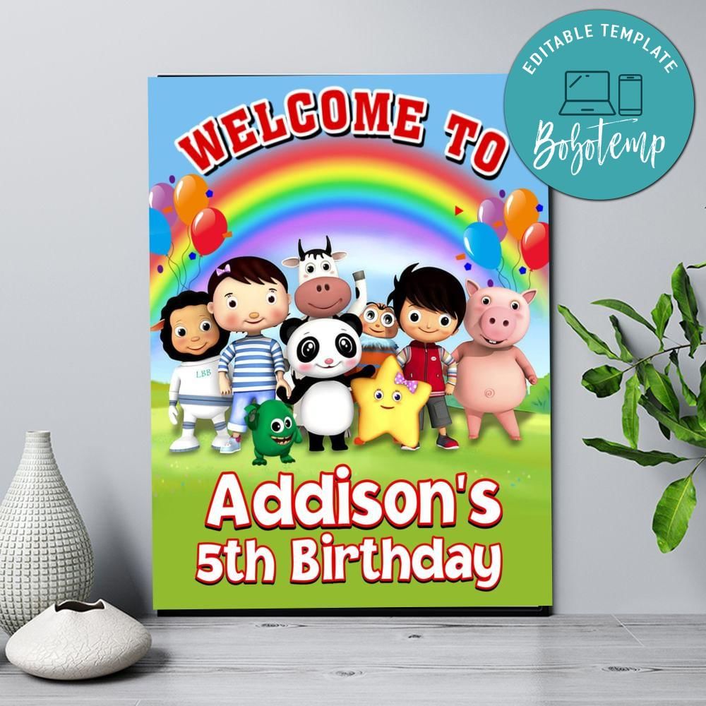 Little Baby Bum Birthday Sign Digital File Printable DIY Bobotemp