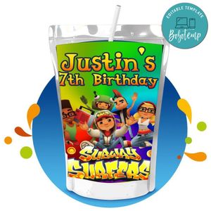 Subway Surfer Capri Sun Birthday Labels Digital File Printable Instant Download