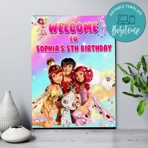 Mia And Me Birthday Welcome Sign Digital File Printable Instant Download