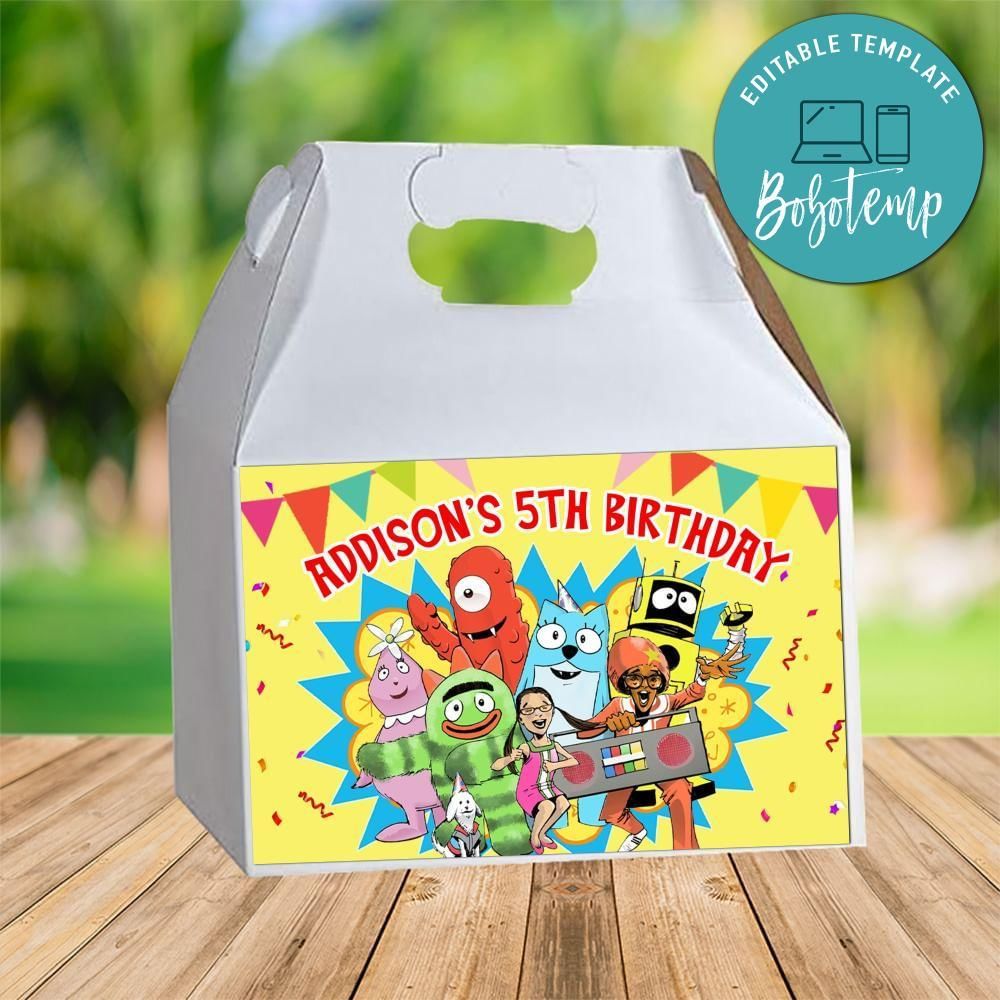 Yo Gabba Gabba Gable Box Digital File Printable Instant Download