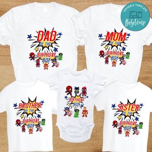Superhero Family Birthday T-Shirt