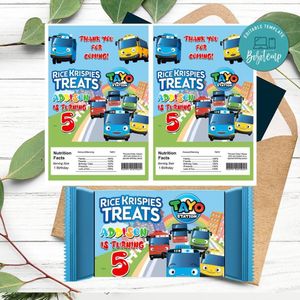 Tayo Rice Krispies Treats Template Printable Instant Download