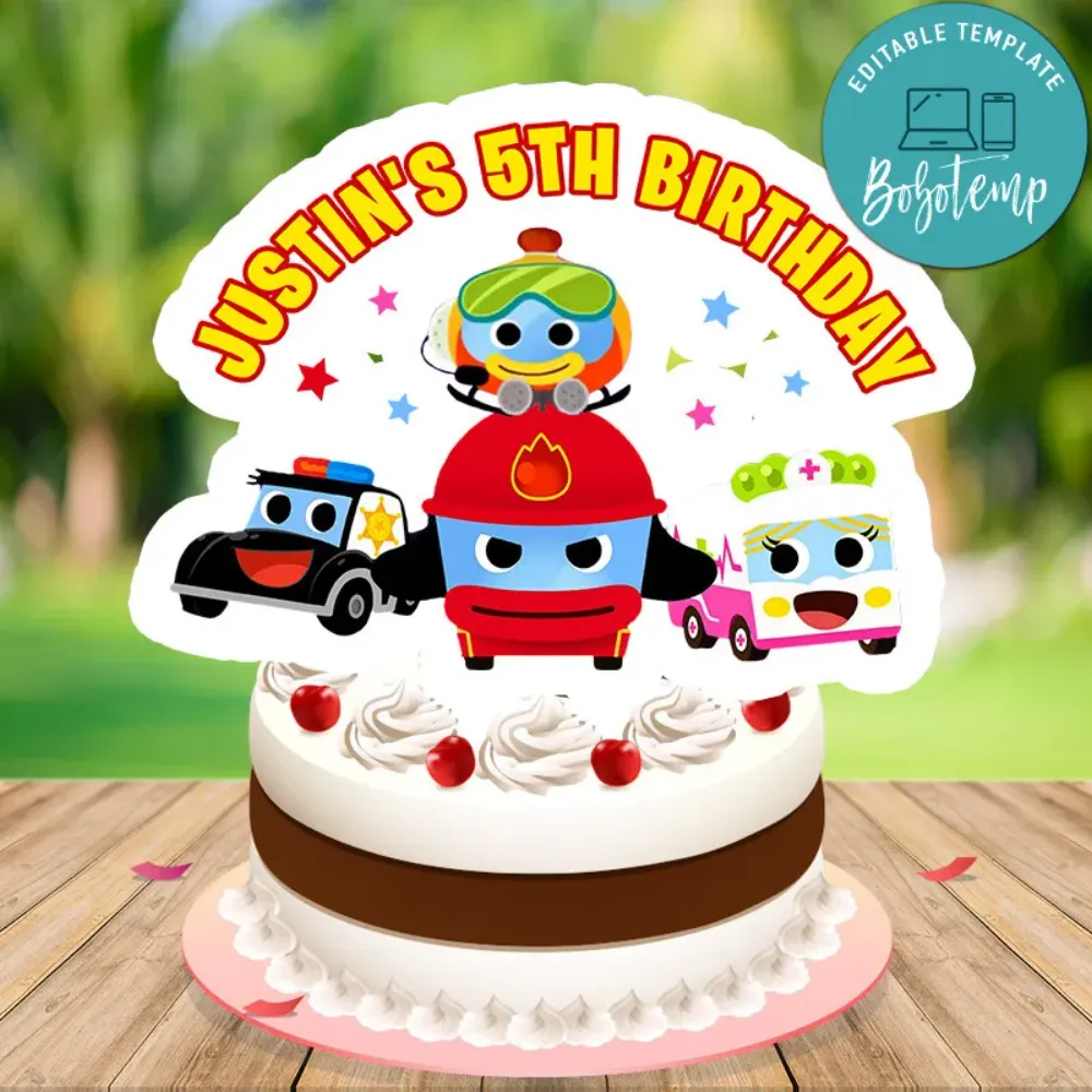 Super rescue team Cake Topper Template Printable DIY | Bobotemp