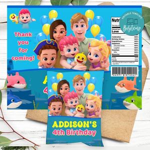 Bebefinn Birthday Party Chip Bag Digital File Printable Instant Download