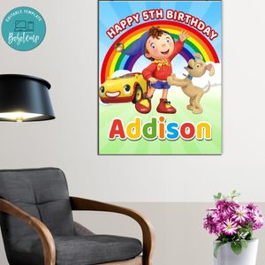 Noddy Birthday Poster Digital File Printable Instant Download