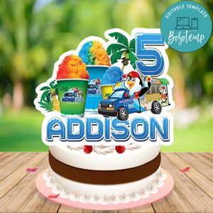 Kona ice Cake Topper Template Printable Instant Download