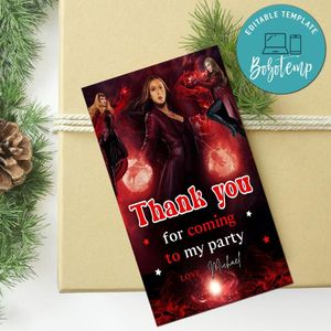 Wanda Maximoff Thank you tag Customizable Template to Print at Home Instant Download