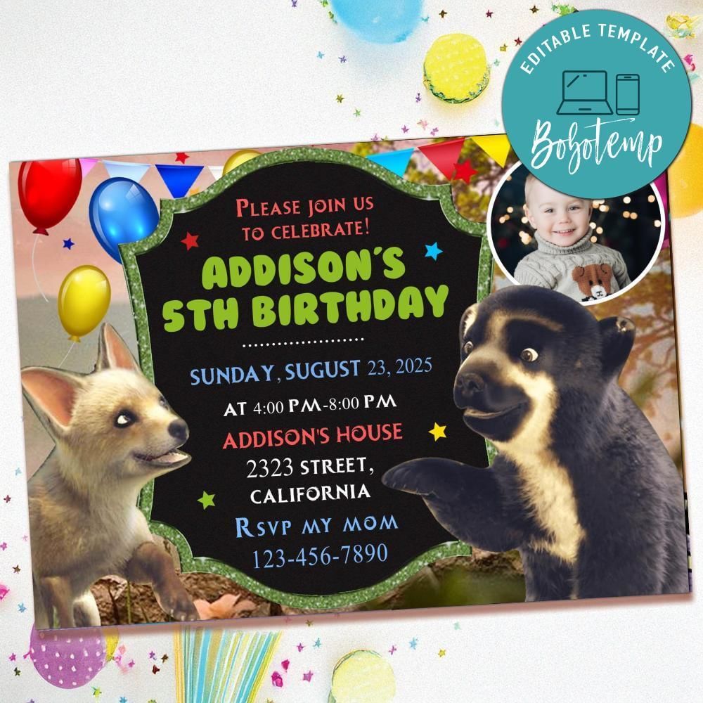 Milagros An Extraordinary Birthday Invitation with Photo Customizable Template to Print at Home Instant Download