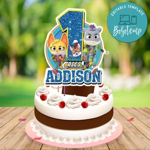 Creature Cases Cake Topper Template Printable Instant Download