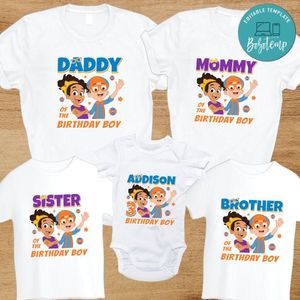 Blippi and Meeka Birthday Family Party PNG file template