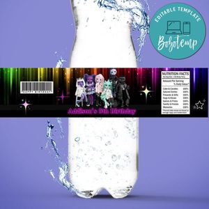 Shadow High Bottle Label Birthday Water Bottle Label Template to Print at Home Instant Download