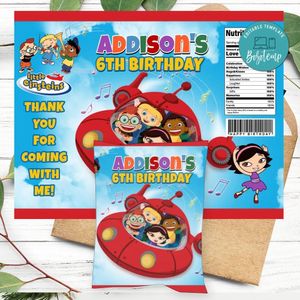 Little Einstein Birthday Party Chip Bag Digital File Printable Instant Download