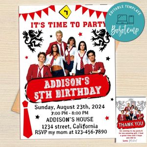 Rebelde Way Invitation Template Free Thank You Card Printable