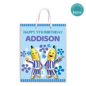 Bananas In Pyjamas Gift Bag Label Template Printable Instant Download