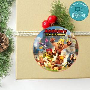 The Clash Of Clans Circle Sticker Template Customizable To Print At Home Instant Download