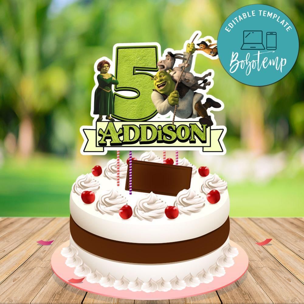 Shrek Cake Topper Template Printable Instant Download