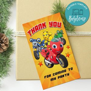 Ricky Zoom Thank You Tag Customizable Template To Print At Home Instant Download