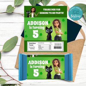 Sam Greenfield Luck Candy bar Label Customizable Template Instant Download