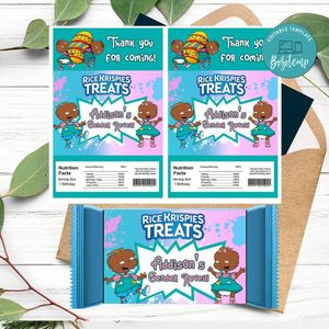 Phil and lil Gender Reveal Rice Krispies Treats Template Printable Instant Download